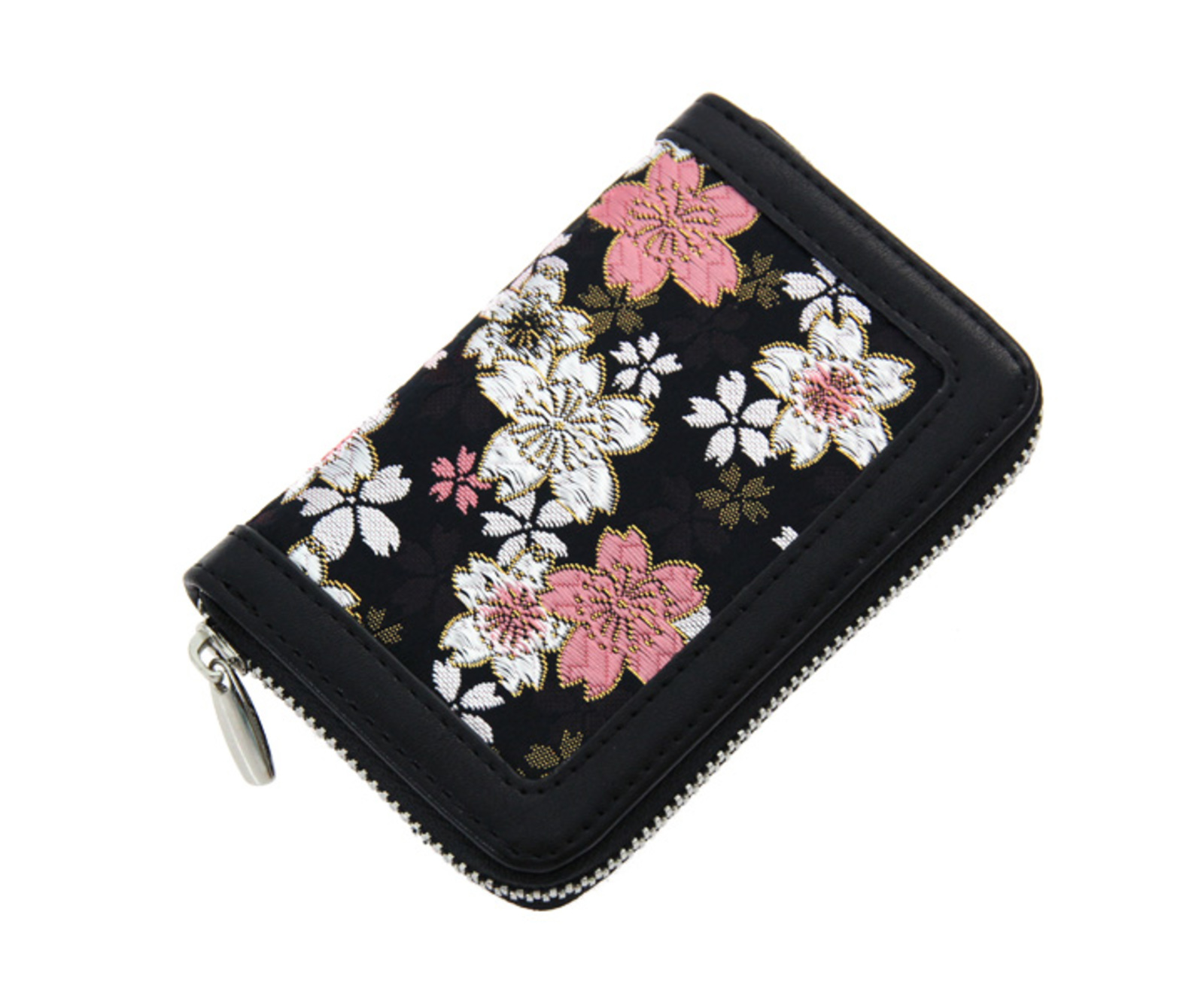 ダーツ小物ケース【カメオ】コイン＆カードケース ジャパネスク 黒×桜
